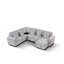 Canapé modulaire en velours côtelé de 103 pouces en U très moelleux avec rangement et lit escamotable, table basse d'angle avec porte-gobelet et port USB; convient au salon, canapé modulaire en velours côtelé confortable