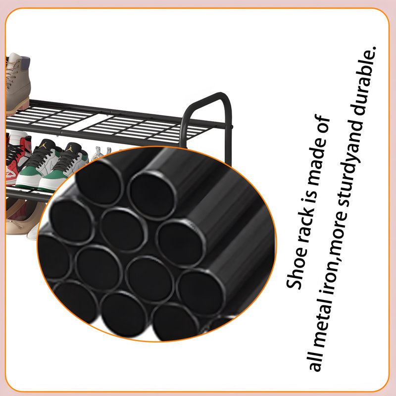 Rebrilliant 2 Tier Floor Standing Shoe Rack | Wayfair
