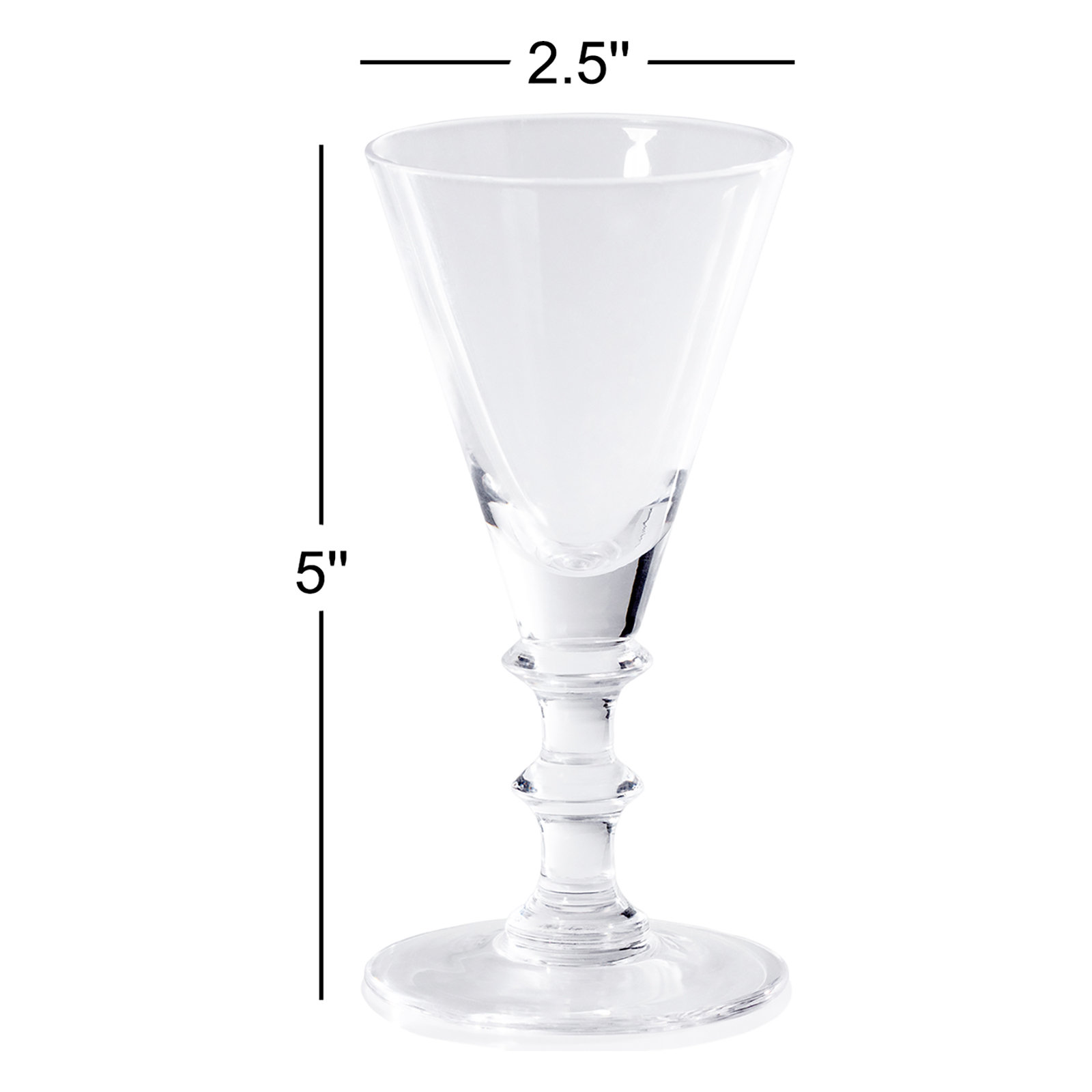 Lorraine 6-Piece Set Vintage Glass Cordial, Clear