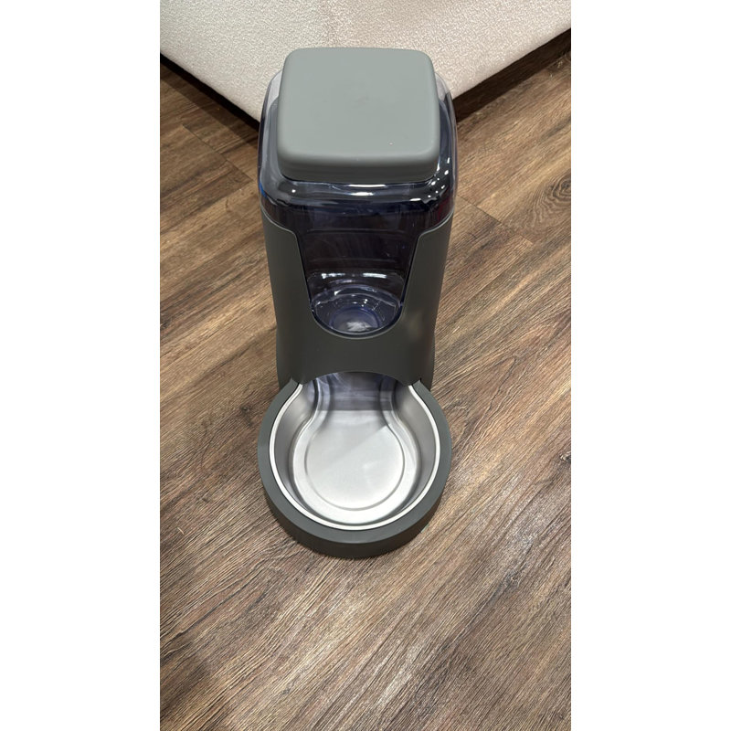 Gravity Automatic Pet Feeder with Stainless Steel Bowl, Large Capacity Cat Dog Food Dispenser