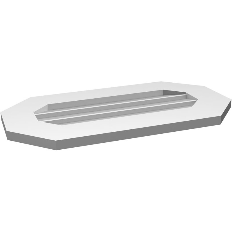 Évent horizontal gondole allongé en surface octogonal Signature, H 14 po x l 26 po x P 1 po