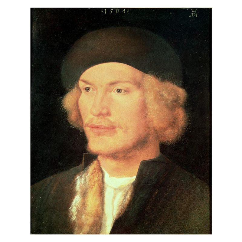 «Young Man» par Albrecht Dürer - Estampe numérique, H 40 po x l 32 po