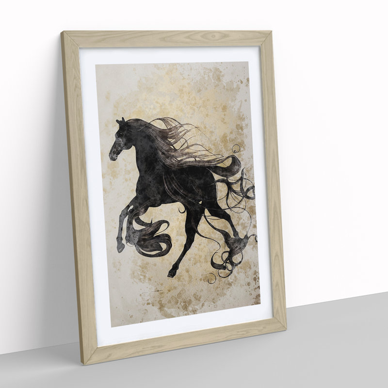Magnificent Horse Art No.5 Abstract - Framed Print, 64cm H x 46cm W x 2cm D, Oak