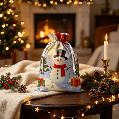 Christmas Drawstring Gift Bags Kids Candy Treat Pouches Holiday Party Gift and Decor Bags Christmas Decor Gifts