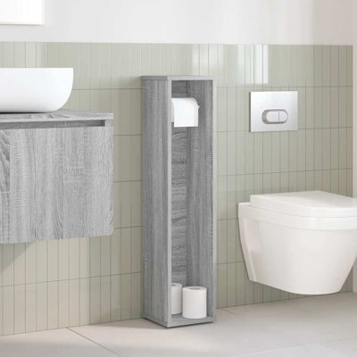 Bathroom Cabinet With Roll Holder 20.5X20x90 Cm