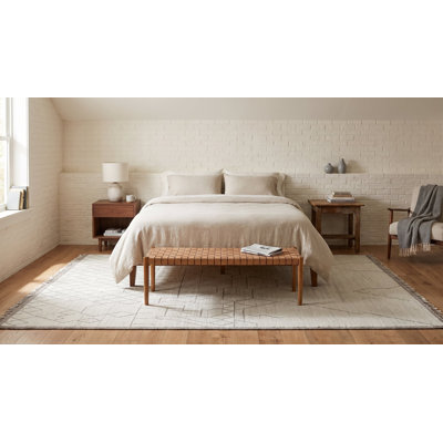 Tapis beige tissé à la main beige en laine noué à la main de style contemporain, élégant et durable pour le salon, la chambre à coucher, le bureau ou la maison, élégance intemporelle pour les intérieurs modernes