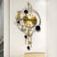 Grande horloge murale silencieuse noire et dorée - pièce de décoration nordique moderne pour salon, bureau