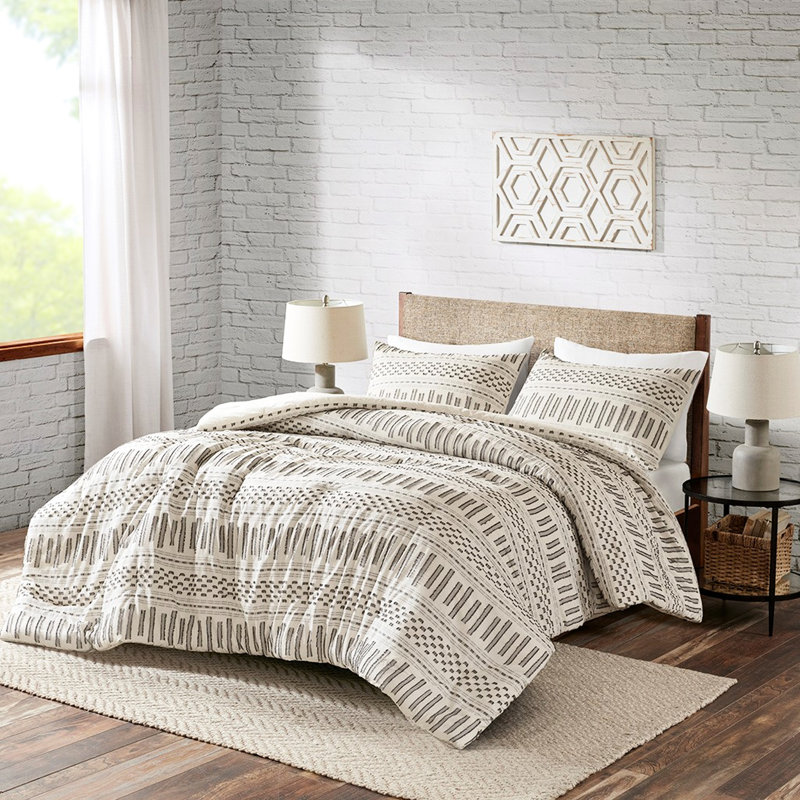 Literie en coton, gris anthracite, 100% coton, style, Bartacks cachés, 2 taies décoratives, édredon élégant, design moderne décontracté