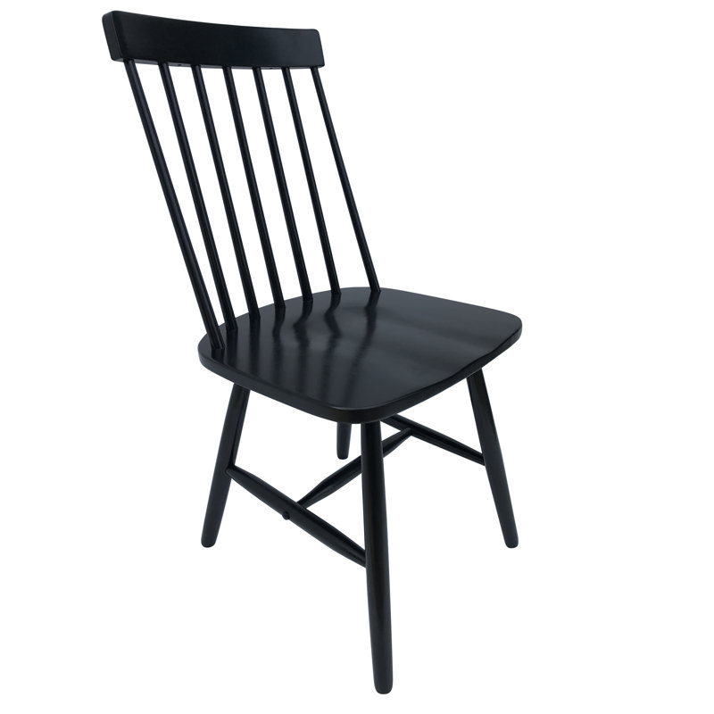Crossett 45.5cm H Solid Wood Slat Back Side Chair, Black