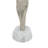 Abstract Aluminum Human Figurine on Marble Stand, Silver/White