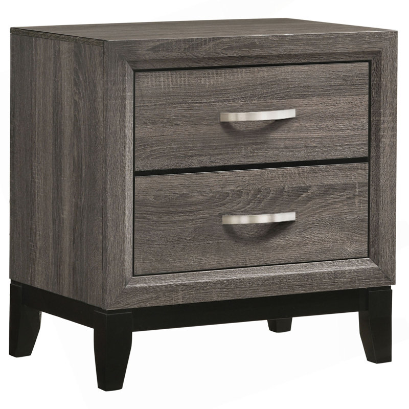 Stephan Grey Oak 2-Drawer Nightstand