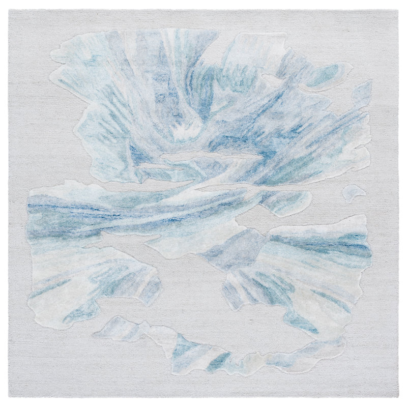 Jatavien Hand Tufted Performance Abstract Rug, Square 6'