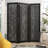 Anuva Black Mango Wood Abstract Wavy Cutout 3 Panel Partition Room Divider Screen, 60" x 1" x 72"-504729438