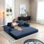 Canapé-lit convertible 2 en 1 pliant, canapé-lit en velours côtelé moderne avec 2 * coussins, canapé-lit modulaire sans dossier avec lit escamotable Futon, canapé-lit modulaire pliant pour le salon, bleu-1908548648