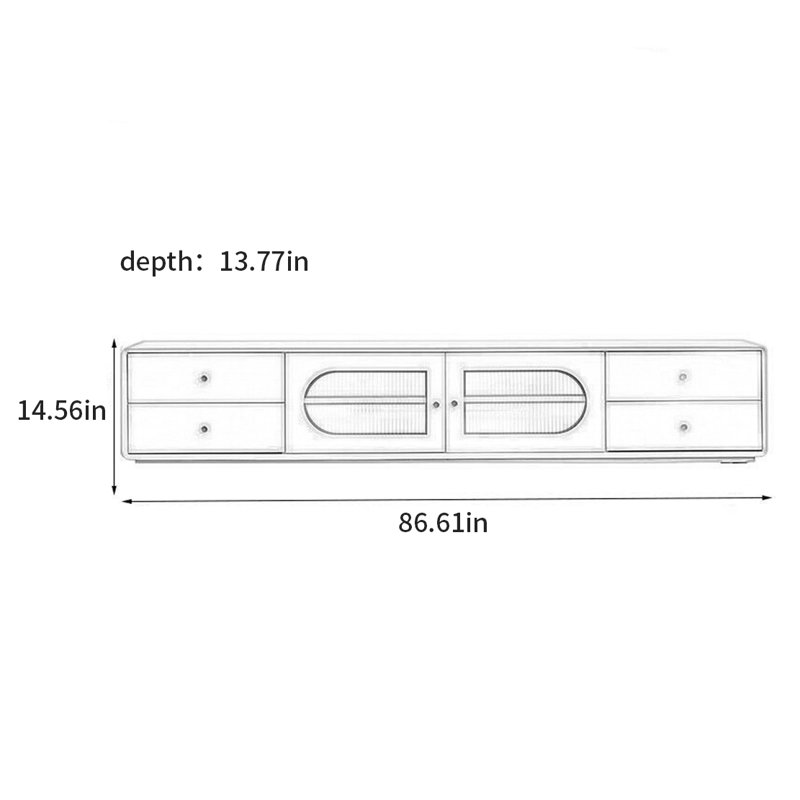 Meuble télé Fenwick, 14.56"H x 86.61"L x 13.77"W