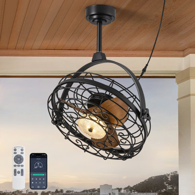 Ventilateur de plafond extérieur 19,7 "avec ensemble d'éclairage et télécommande