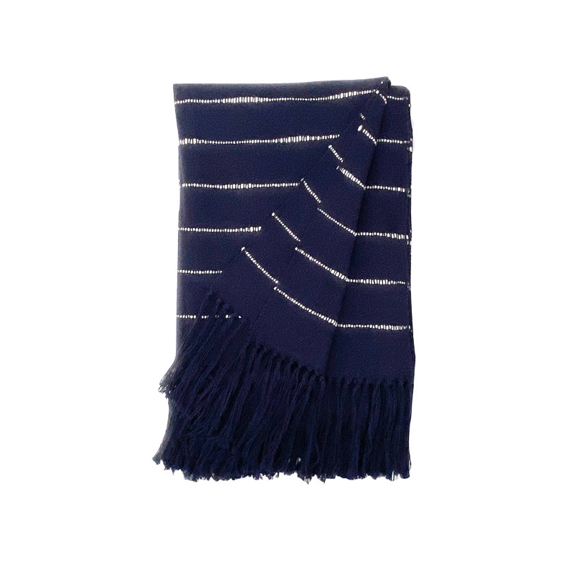 Pampa Hand Woven Throw Blanket, Midnight