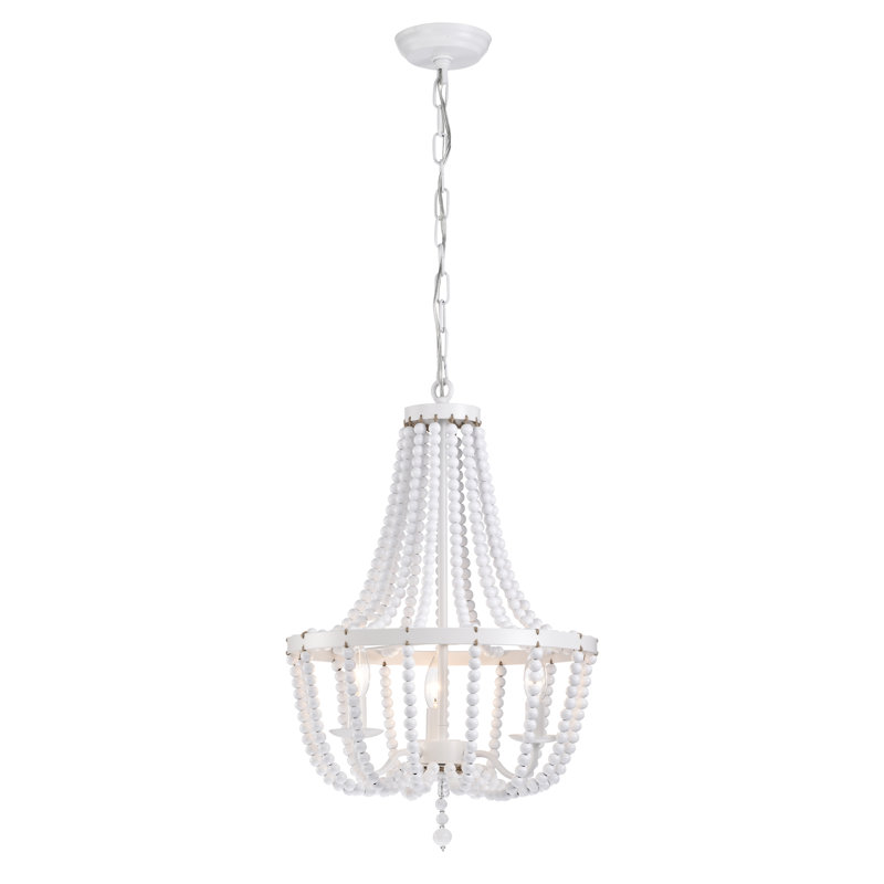 Luminaire suspendu unique à 3 lumières DEL avec détails perlés Demi