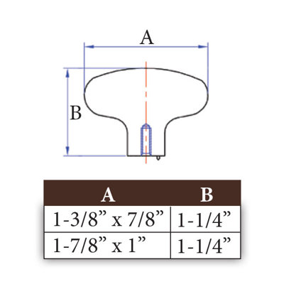 Mission 1.875" Length Oval Knob
