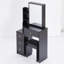 Petite coiffeuse avec tabouret rembourré, grand miroir coulissant, rangement multi-couches, armoire pour siège de table et armoire de rangement à espaces étroits,,, répertorié UL-521437997