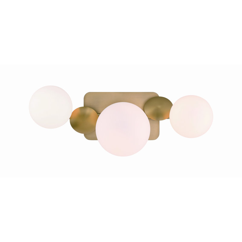 Vine, Vanity, 3Lt,  Opal Glass, Gold