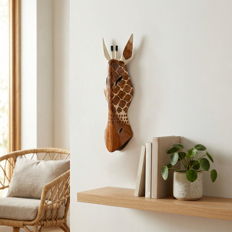 Handmade Boho Landscape & Nature Wall Decor on Solid Wood, 20" H x 6" W x 2.5" D