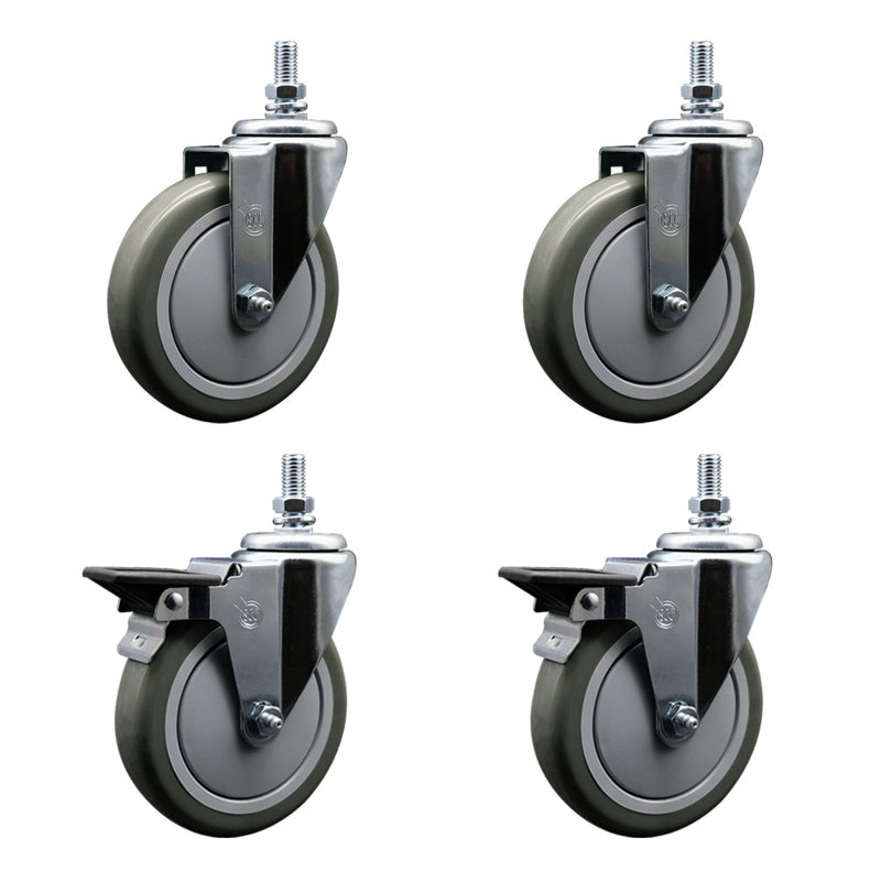 Polyurethane Wheel Swivel ½ Inch Threaded Stem Caster SCC