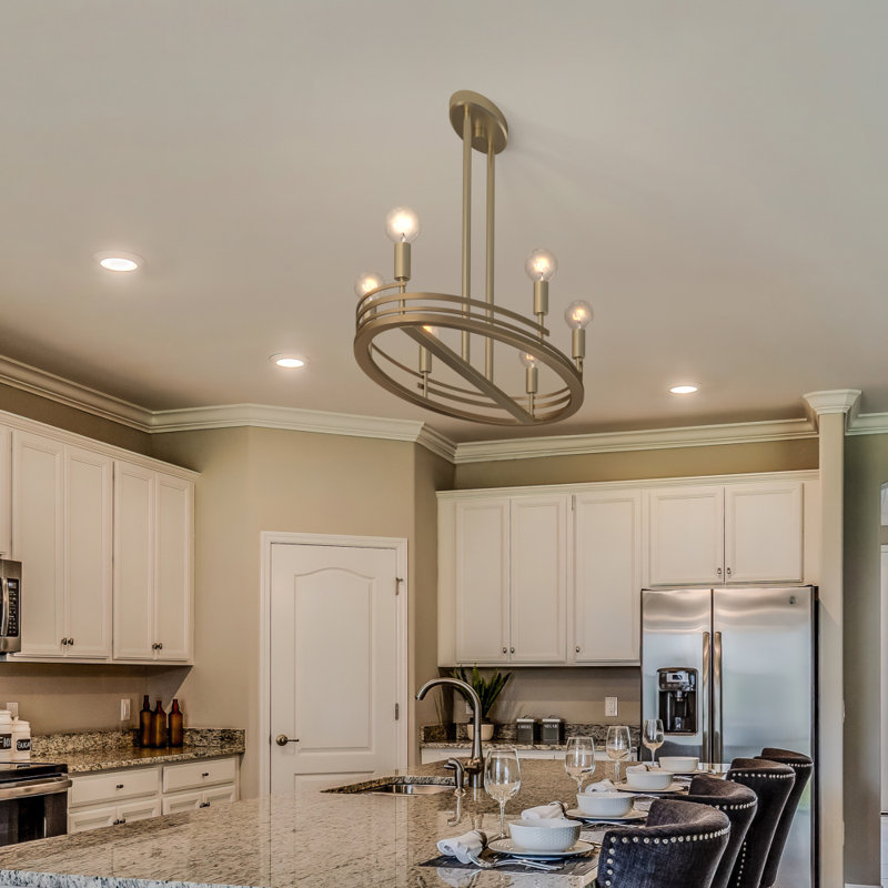 Tallant Plug & Play 6-light Chandelier in Transitional and Modern Style, 13" H x 15" W x 15" D