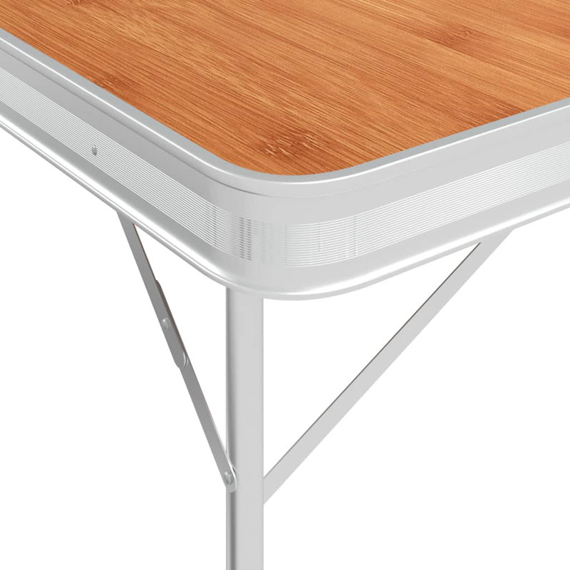 Zarmayr Rectangular Wood Metal Folding Outdoor Camping Table , 90cm cm W 60cm cm D, Brown