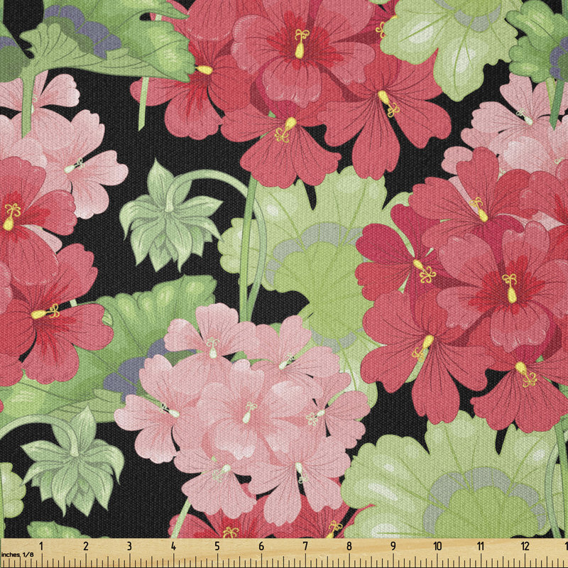 Cortlyn Flowers with Branches and Leaves Multi-Purpose Fabric