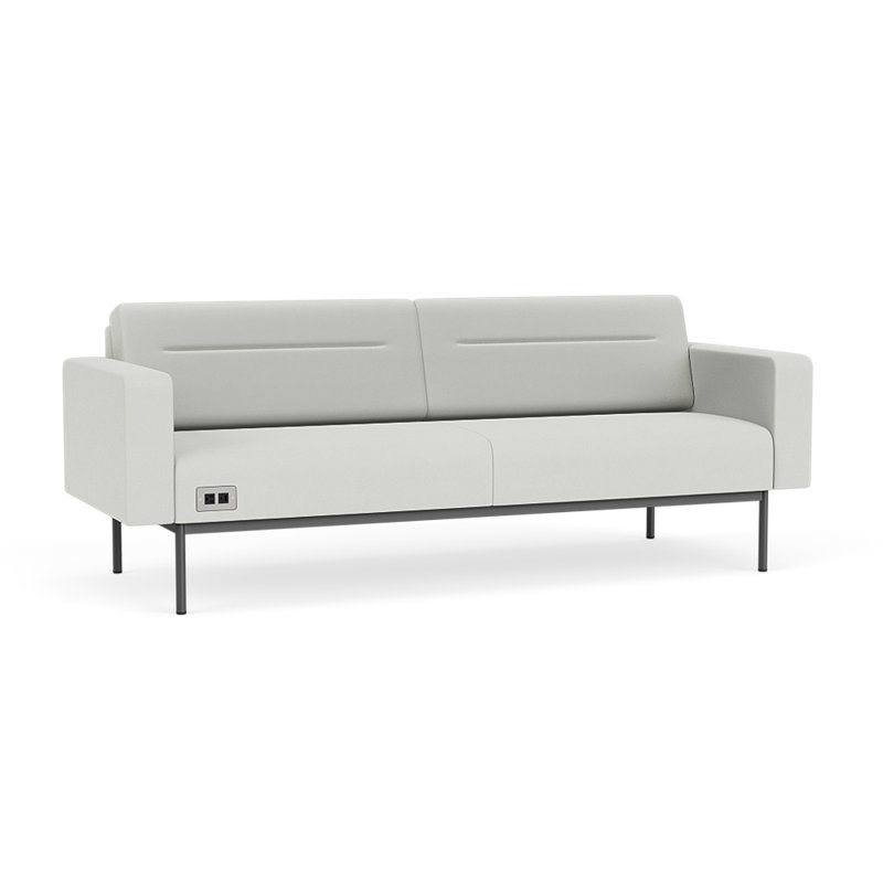 Canapé de réception Darsey, Avec alimentation, Gris anthracite, Ombre portes ouvertes