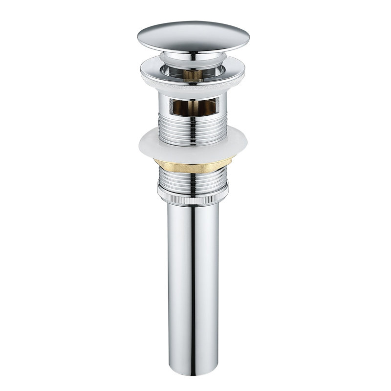 Pop-up Bathroom Sink Drain with Overflow, Stainless Steel