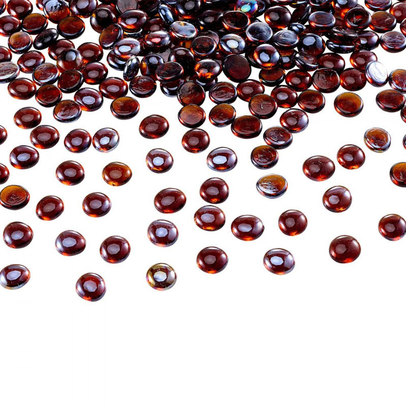 Billes de verre pour foyer, H 5,79 po x l 11,46 po x P 8,94 po, Ambre