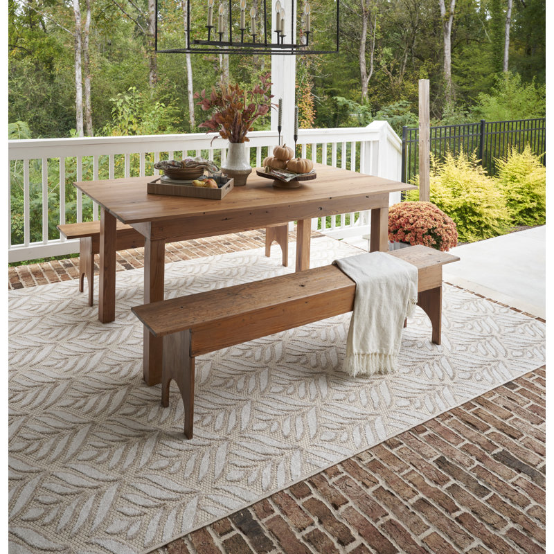 Alantra Nature Ivory/Grey Indoor/Outdoor Area Rug, Rectangle 3'6" x 5'6"