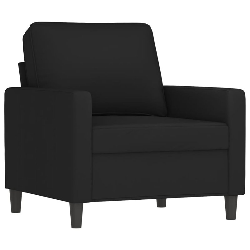 Canapé rembourré 30,7 po Douam, 100 % polyester noir