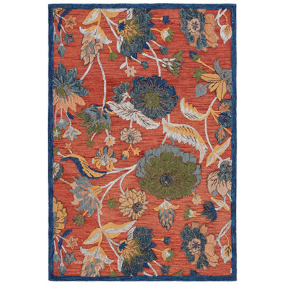Tapis floral en laine Daundra