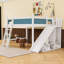 Lit mezzanine en bois avec tablettes de rangement et glissoire-1365219654-1365219652