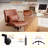 Ergonomic Adjustable Height Armless Task Chair With Wheels, Pu Leather Modern Walnut Mid Back Office Chair-1043423441