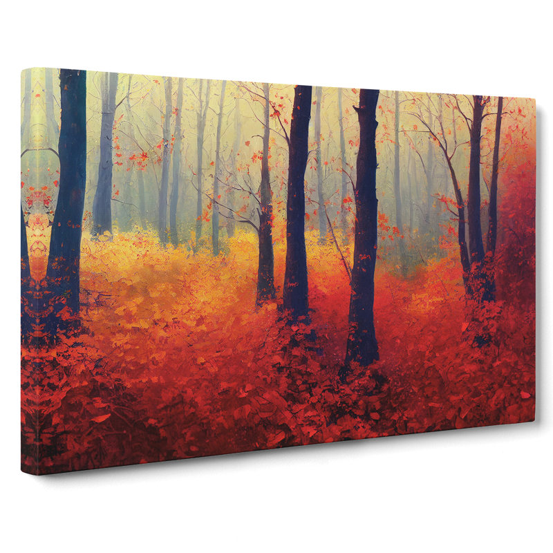 Alluring Autumn Forest - Wrapped Canvas, 40cm H x 60cm W x 3cm D