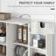 Armoire de rangement pour garde-manger de 63 po, armoire de cuisine autoportante à 14 niveaux avec 2 portes et tablettes réglables pour le salon, la salle à manger, blanc