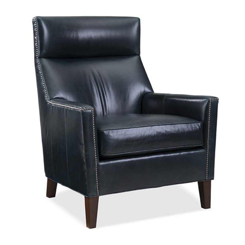 Rhys Leather Armchair, Asphalt