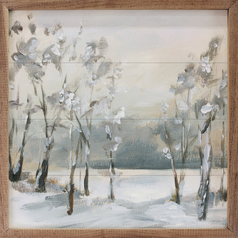 «Snowy Winter Trees By Katrina Pete» sur bois, H 12 po x l 12 po