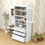 Armoire de cuisine avec 3 tiroirs, tablettes réglables, prise de courant et ports USB-1727607094