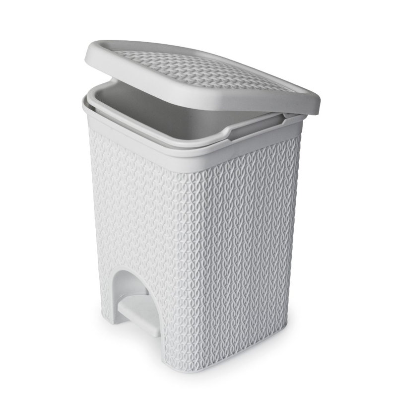 Lace Design 5L Pedal Bin, White
