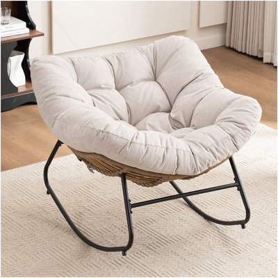 Chaise berçante, chaise d'appoint rembourrée en chenille, chaise berçante moderne pour chambre à coucher, salon, appartement