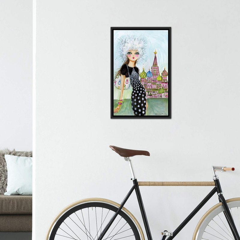 Art de Moscou, H 26 po x l 18 po x P 1,5 po, Toile avec cadre noir patiné
