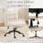  Armless Criss Cross Chairs, Premium Fabric Wide Padded Seat Office Chair，Modern Vanity Chair with Dual-Layer Cushion and Smooth-Rolling Wheels-537408935