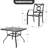 Modbury Outdoor 5-Piece Dining Set, 4 Iron Chairs, 37 Inch Square Table with 1.57'' Umbrella Hole, for Garden, Black-2033115586-2033115587