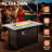 Ensemble de conversation modulaire en osier pour 6 personnes avec table basse lumineuse et chaises pivotantes, ensemble de conversation modulaire en rotin toutes saisons avec coussins Emroy-1054600634