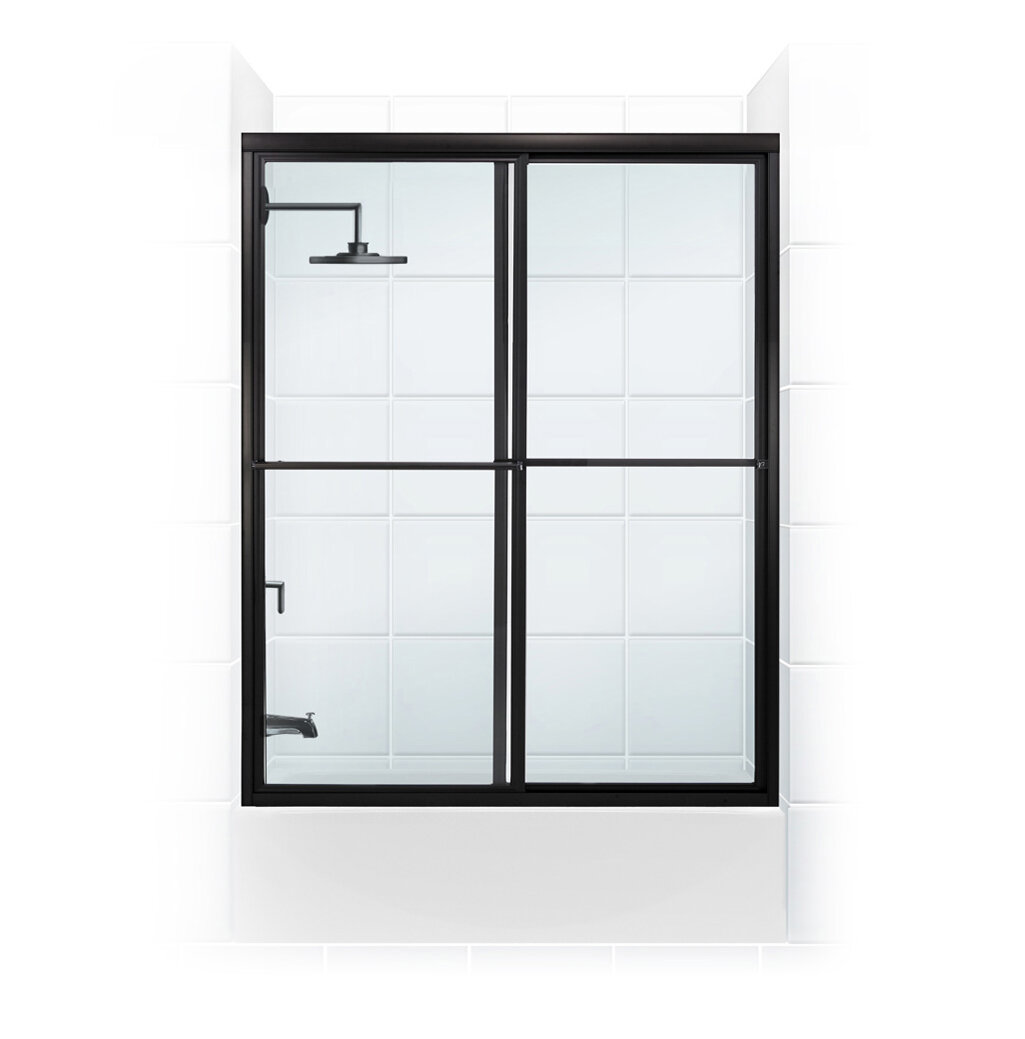 Basco Deluxe 56 in. x 68 in. Framed Sliding Shower Door in Chrome